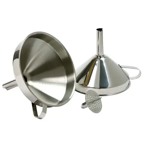 Norpro Funnel, 5 in Dia, Stainless Steel, Silver Norpro Funnel, 5 in Dia, Stainless Steel, Silver