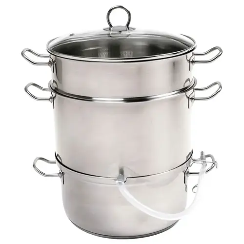 Norpro Steamer and Juicer, 11 L Steamer Insert, 3.8 L Juice Container, 6.75 L Water Pot, Stainless Steel Norpro Steamer and Juicer, 11 L Steamer Insert, 3.8 L Juice Container, 6.75 L Water Pot, Stainless Steel