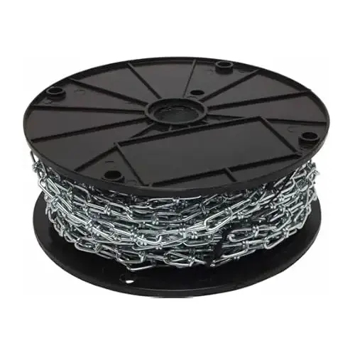 Straight Link Chain, #3, 50 ft L, 270 lb Working Load, Steel, Zinc Straight Link Chain, #3, 50 ft L, 270 lb Working Load, Steel, Zinc