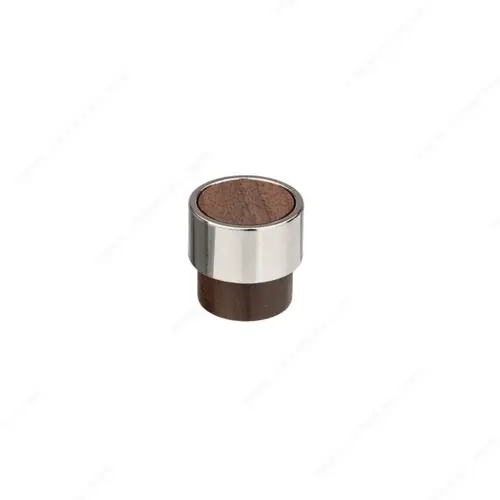 Modern Wood and Metal Knob - 1359 Polished Nickel / Walnut Modern Wood and Metal Knob - 1359 Polished Nickel / Walnut