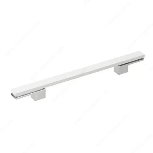 Modern Metal Pull - 6112 & 6131 Chrome / White Modern Metal Pull - 6112 & 6131 Chrome / White