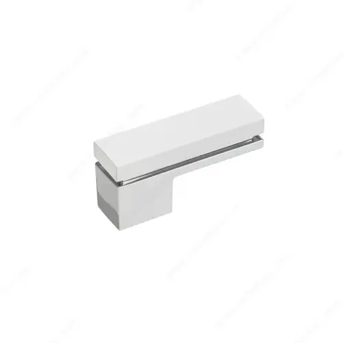Modern Metal Knob - 6112 Chrome / White Modern Metal Knob - 6112 Chrome / White