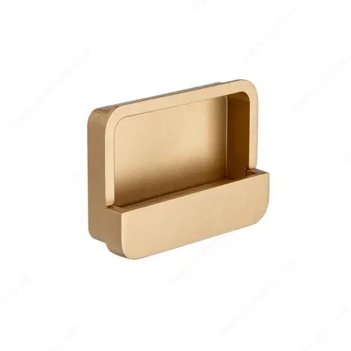 Modern Recessed Metal Pull - 8735 Satin Gold Modern Recessed Metal Pull - 8735 Satin Gold
