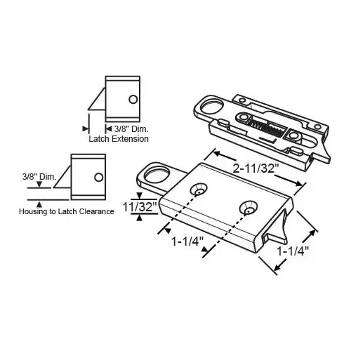 White Tilt Latch Assembly Set White Tilt Latch Assembly Set