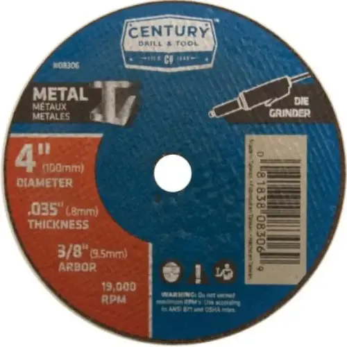 CUTTING WHEEL 4IN .045IN THICK TYPE 1A CUTTING WHEEL 4IN .045IN THICK TYPE 1A