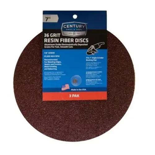 RESIN FIBER DISC 7IN 36 GRIT3PAK RESIN FIBER DISC 7IN 36 GRIT3PAK