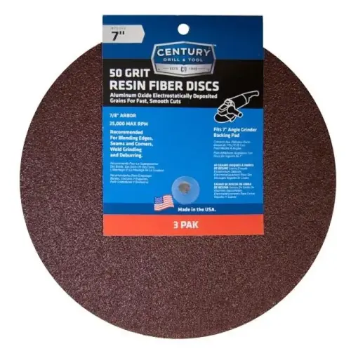 RESIN FIBER DISC 7IN 50 GRIT 3PAK RESIN FIBER DISC 7IN 50 GRIT 3PAK