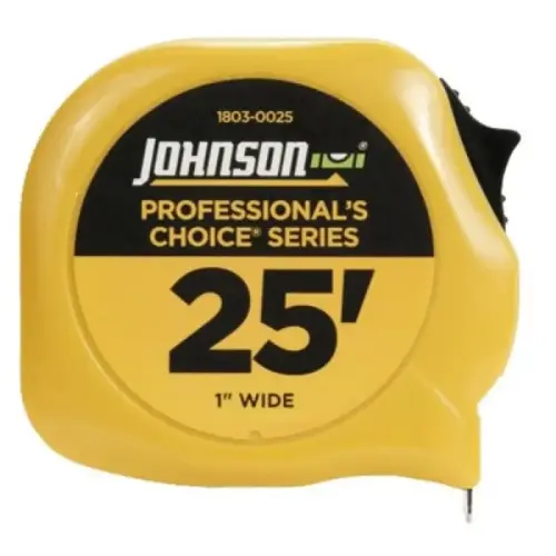 Tape Measure: 25 ft Long, 1" Width, Yellow Blade Nylon (Blade) Tape Measure: 25 ft Long, 1" Width, Yellow Blade Nylon (Blade)