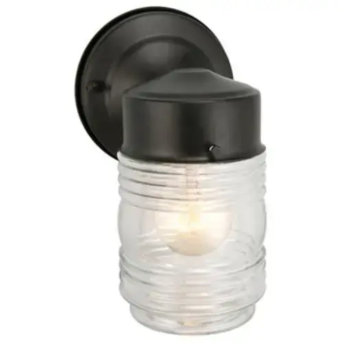Jelly Jar Outdoor Wall Light Fixture, Matte Black, Clear Glass Jelly Jar Outdoor Wall Light Fixture, Matte Black, Clear Glass