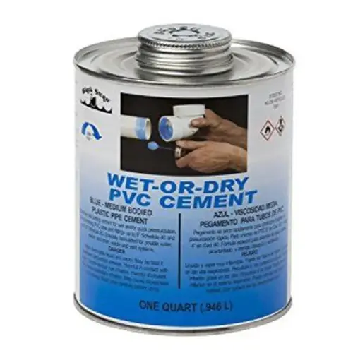 Wet-or-Dry PVC Cement Medium Bodied 1 Quart - Blue Wet-or-Dry PVC Cement Medium Bodied 1 Quart - Blue