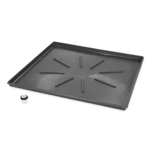GRAPHITE DRAIN PAN 30.5X34.5 W/FITTING GRAPHITE DRAIN PAN 30.5X34.5 W/FITTING