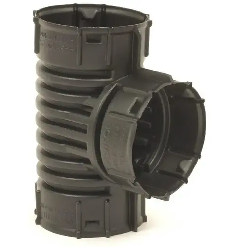 C-Series Corrugated Pipe Tee Fitting, Straight, 4-inch, Hub x Hub x Hub C-Series Corrugated Pipe Tee Fitting, Straight, 4-inch, Hub x Hub x Hub