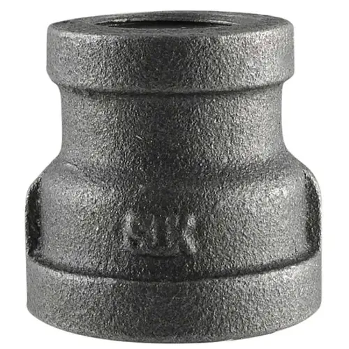 Black Malleable Iron Reducing Coupling, 2" x 1/2" Black Malleable Iron Reducing Coupling, 2" x 1/2"