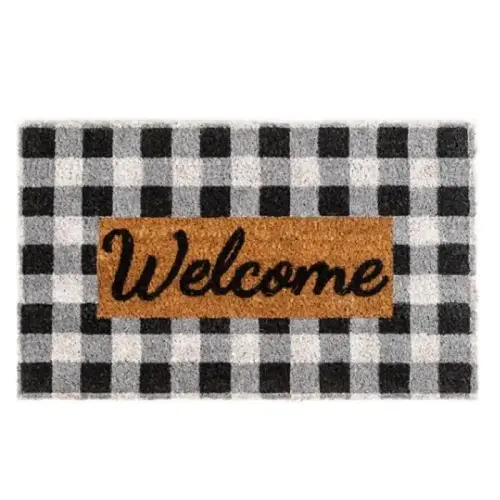 COIR MAT-WELCOME PLAID 29.5IN X 17.5IN COIR MAT-WELCOME PLAID 29.5IN X 17.5IN