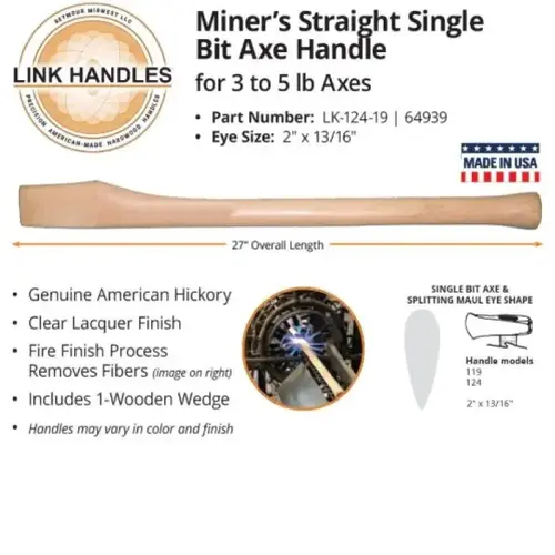 MINERS AXE HANDLE 27IN MINERS AXE HANDLE 27IN