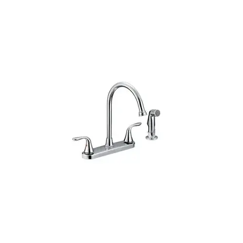 Kitchen Faucet, High Arc, 2-Handle, Side Spray, Chrome Kitchen Faucet, High Arc, 2-Handle, Side Spray, Chrome
