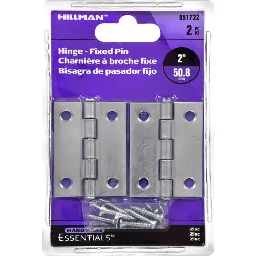 CD - LIGHT NARROW HNGE FXD PIN 2-1/2 IN ZC CD - LIGHT NARROW HNGE FXD PIN 2-1/2 IN ZC