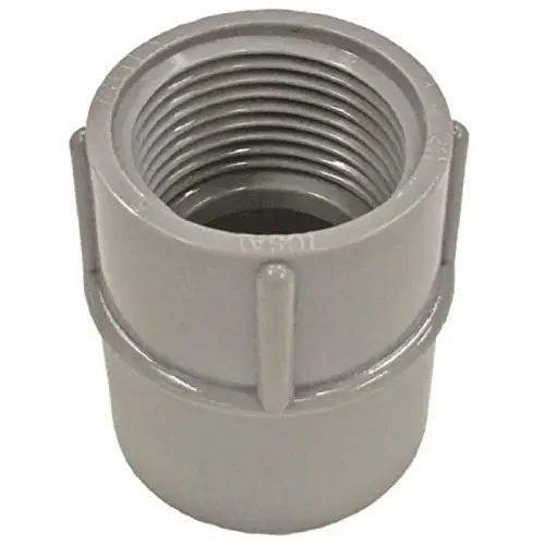 PVC Female Conduit Adapter, 1/2", Threaded to Solvent Weld PVC Female Conduit Adapter, 1/2", Threaded to Solvent Weld