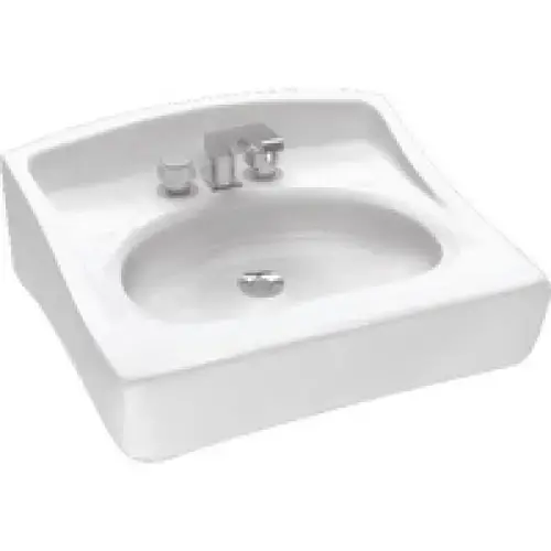 Caribe Rectangle Wall Hung Bathroom Sink, White Caribe Rectangle Wall Hung Bathroom Sink, White