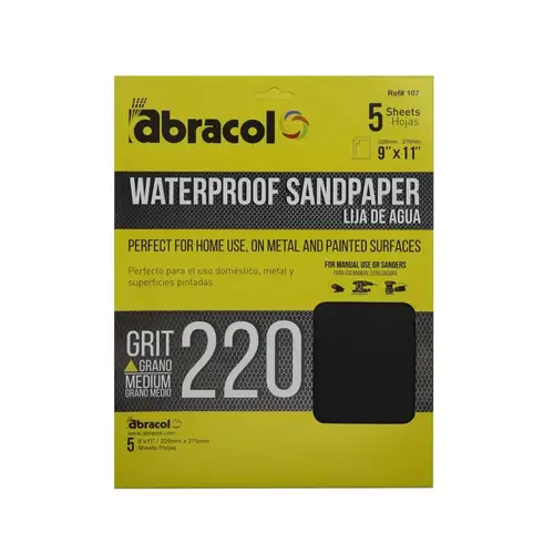 WATERPROOF 9X11 220 0 GRIT 5PK WATERPROOF 9X11 220 0 GRIT 5PK