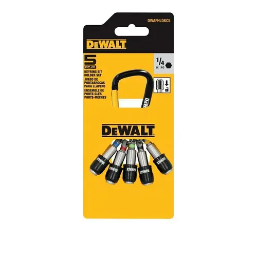 DEWALT Keyring Bit Holder Set, 1/4 in Shank, Hex Shank, Metal DEWALT Keyring Bit Holder Set, 1/4 in Shank, Hex Shank, Metal