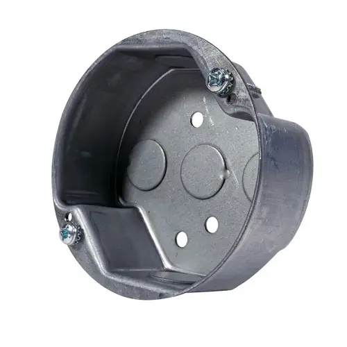Southwire Ceiling Fan Box, 4 in W, 1-1/2 in D, 4 in H, 5-Knockout, Steel, Galvanized Southwire Ceiling Fan Box, 4 in W, 1-1/2 in D, 4 in H, 5-Knockout, Steel, Galvanized