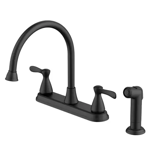 Kitchen Faucet, 2-Handle, 8-Inch Widespread, Matte Black Kitchen Faucet, 2-Handle, 8-Inch Widespread, Matte Black
