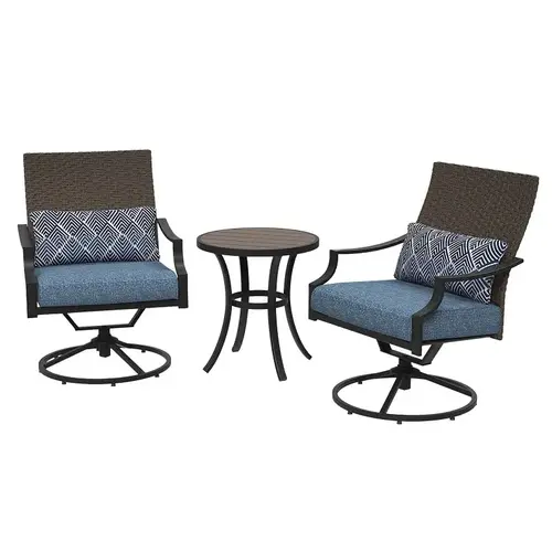 LEISURE SET WITH SWIVEL WICKER LEISURE SET WITH SWIVEL WICKER