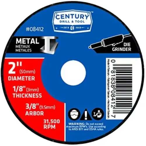 CUTTING WHEEL 2IN 1/8IN THICK TYPE 1A CUTTING WHEEL 2IN 1/8IN THICK TYPE 1A