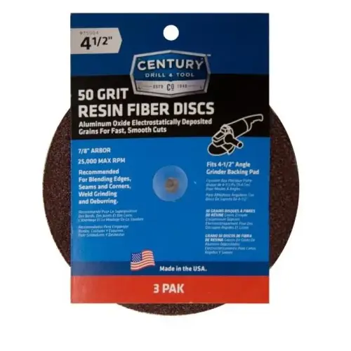 RESIN FIBER DISC 4-1/2IN 100 GRIT 3PAK RESIN FIBER DISC 4-1/2IN 100 GRIT 3PAK