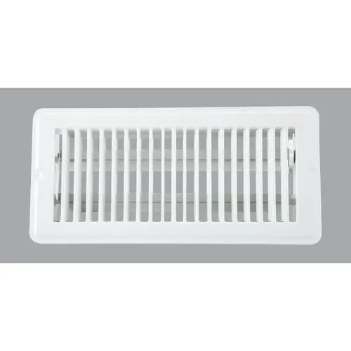 4 In. x 10 In. White Steel Floor Register 4 In. x 10 In. White Steel Floor Register