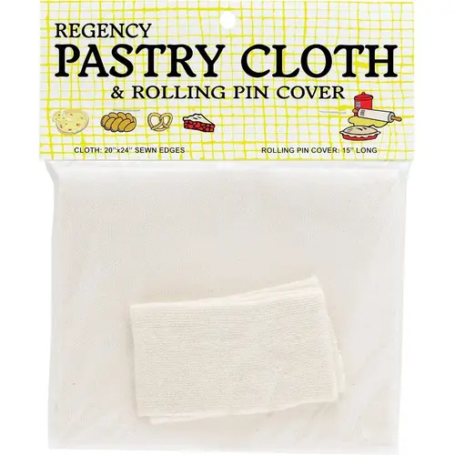 20 In. x 24 In. Pastry Cloth & 15 In. Cotton Rolling Pin Cover Set 20 In. x 24 In. Pastry Cloth & 15 In. Cotton Rolling Pin Cover Set