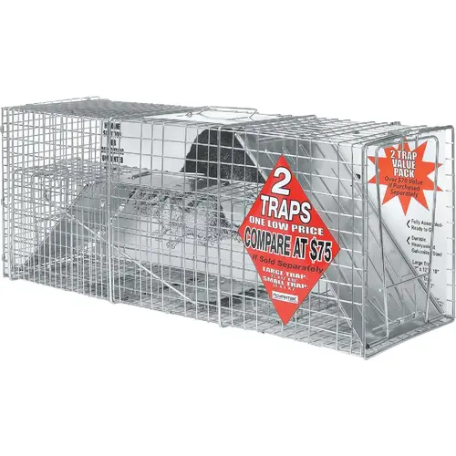 Galvanized 32 In. Catch & Release Animal Trap - pack of 2 Galvanized 32 In. Catch & Release Animal Trap - pack of 2