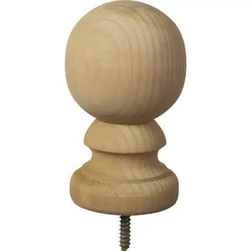 3-9/16 In. x 5-3/8 In. Treated Wood Ball Top Natural Post Cap 3-9/16 In. x 5-3/8 In. Treated Wood Ball Top Natural Post Cap