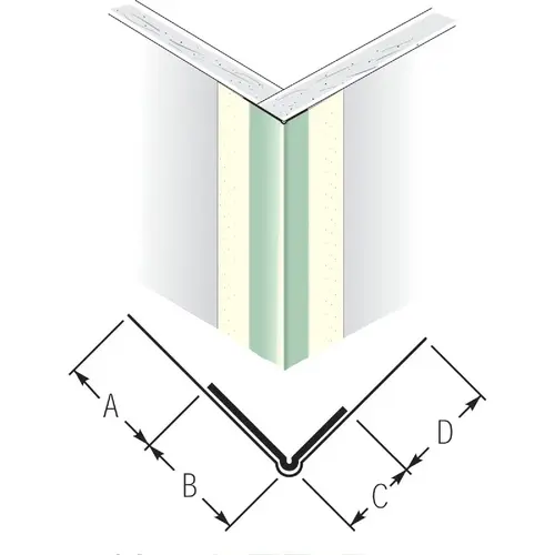 1-7/16 In. x 9 Ft. Paper Faced Metal Outside Drywall Corner Bead 1-7/16 In. x 9 Ft. Paper Faced Metal Outside Drywall Corner Bead