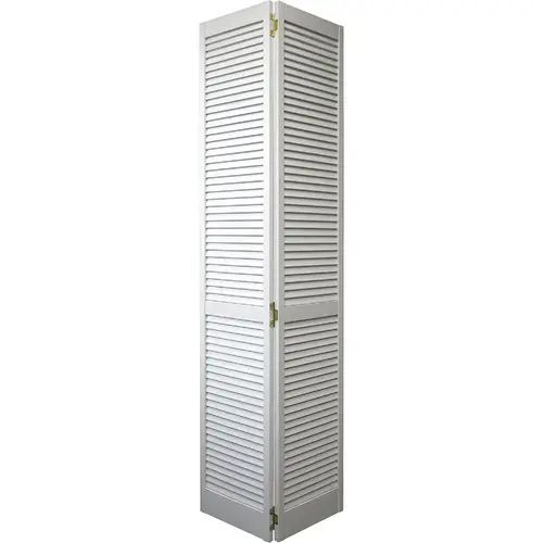 24 In. W. x 80 In. H. Pine Louver/Louver Primed White Bifold Door 24 In. W. x 80 In. H. Pine Louver/Louver Primed White Bifold Door