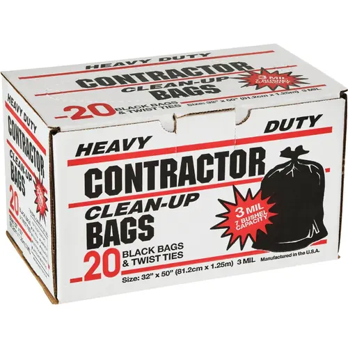 7 Bu. Contractor Black Trash Bag (20-Count) 7 Bu. Contractor Black Trash Bag (20-Count)