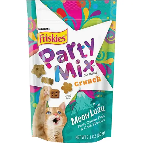 Party Mix Meow Luau-Pork, Ocean Fish, & Crab 2.1 Oz. Cat Treat Party Mix Meow Luau-Pork, Ocean Fish, & Crab 2.1 Oz. Cat Treat