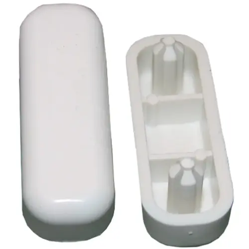 3/4" x 1-3/16" White Plastic Toilet Seat Bumper Set