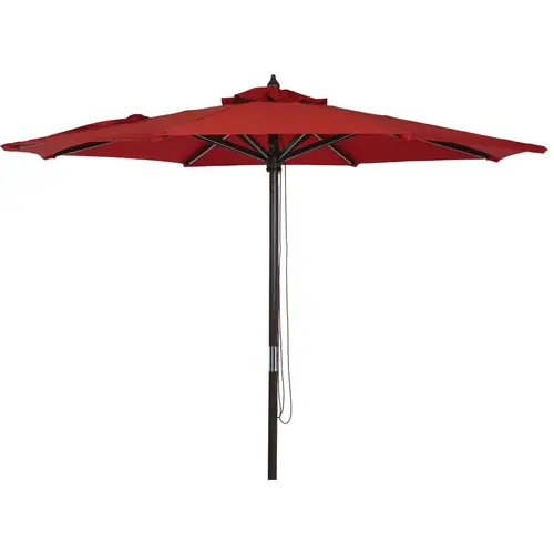 9 Ft. Pulley Crimson Red Market Patio Umbrella with Chrome Plated Hardware - PFAS Free 9 Ft. Pulley Crimson Red Market Patio Umbrella with Chrome Plated Hardware - PFAS Free