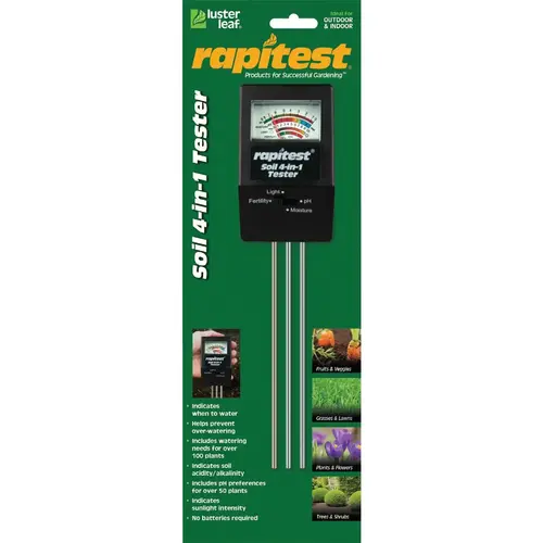 Plastic 4-In-1 Mini Soil Tester Plastic 4-In-1 Mini Soil Tester