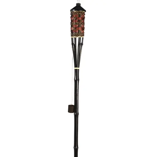 60 In. Brown Bamboo Patio Torch with Rattan Weave - pack of 12 60 In. Brown Bamboo Patio Torch with Rattan Weave - pack of 12