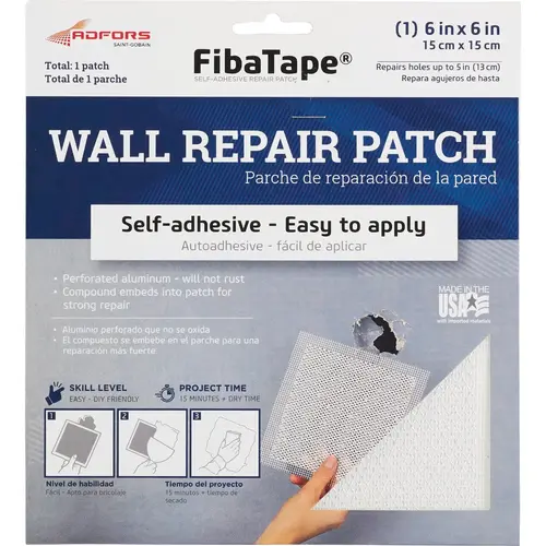 6 In. x 6 In. Wall & Ceiling Self-Adhesive Drywall Patch 6 In. x 6 In. Wall & Ceiling Self-Adhesive Drywall Patch