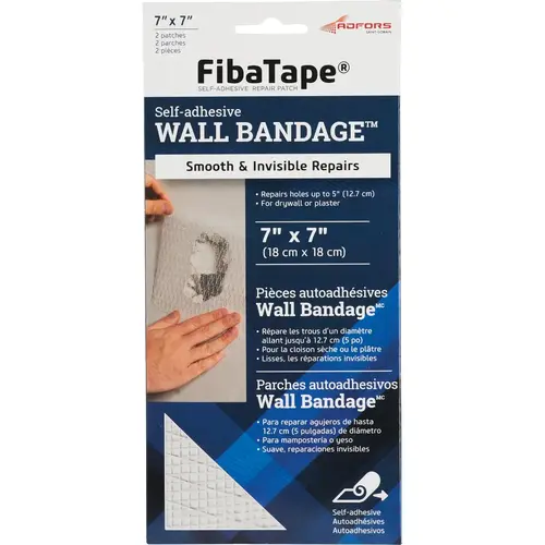 Wall Bandage 7 In. x 7 In. Self-Adhesive Drywall Patch - pack of 2 Wall Bandage 7 In. x 7 In. Self-Adhesive Drywall Patch - pack of 2