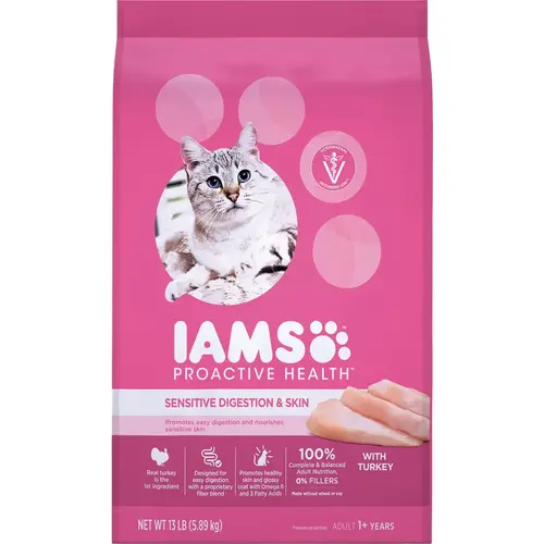 Proactive Health Sensitive Digestion & Skin Formula 13 Lb. Turkey Flavor Adult Dry Cat Food Proactive Health Sensitive Digestion & Skin Formula 13 Lb. Turkey Flavor Adult Dry Cat Food