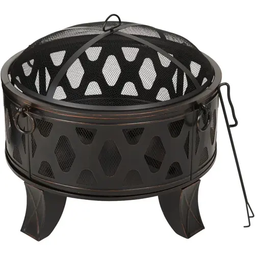 26 In. Antique Bronze Deep Bowl Steel Firepit 26 In. Antique Bronze Deep Bowl Steel Firepit