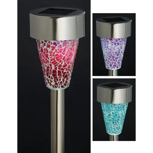 Green, Red, or Purple 2.10 Lumens Stainless Steel Solar Path Light Green, Red, or Purple 2.10 Lumens Stainless Steel Solar Path Light