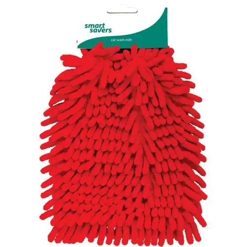 Microfiber Chenille Coral Wash Mitt Red Microfiber Chenille Coral Wash Mitt Red