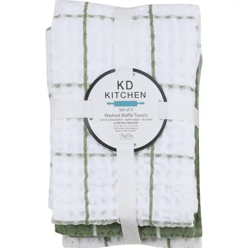Green Tea Waffle Kitchen Towel - pack of 3 Green Tea Waffle Kitchen Towel - pack of 3