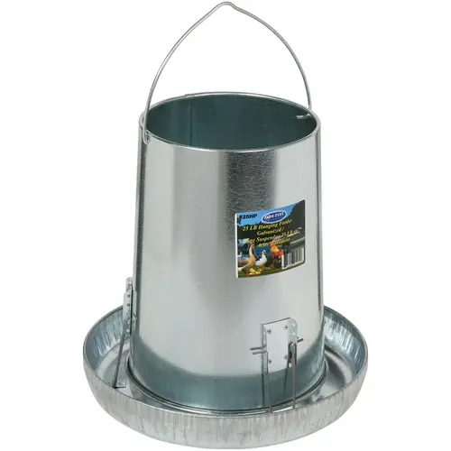 25 Lb. Capacity Hanging Galvanized Steel Poultry Feeder 25 Lb. Capacity Hanging Galvanized Steel Poultry Feeder